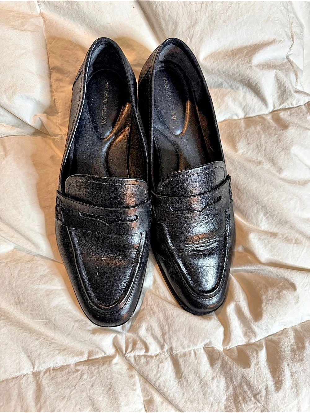 Antonio Melani Black Loafer Heels US 7.5 M